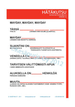 Veneilijän Ohjekortti - Hätämerkit